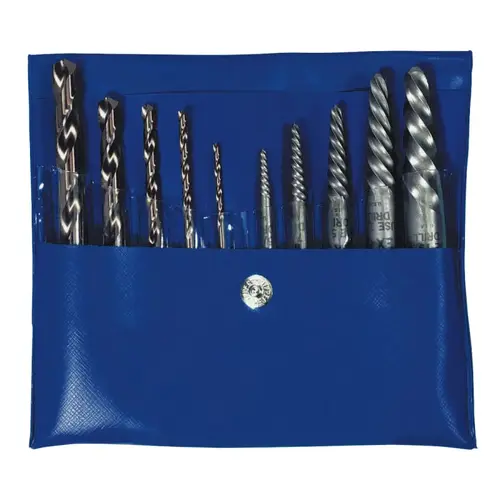 10-pc Spiral Extractor and Drill Bit Combo Pack, 5/64 in, 7/64 in, 5/32 in, 1/4 in, 19/64 in, Metal Index Box 10-pc Spiral Extractor and Drill Bit Combo Pack, 5/64 in, 7/64 in, 5/32 in, 1/4 in, 19/64 in, Metal Index Box