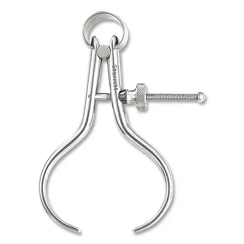 275 Series Toolmakers Spring Type Caliper and Divider, 0 to 3 in, Solid Nut, Round Leg