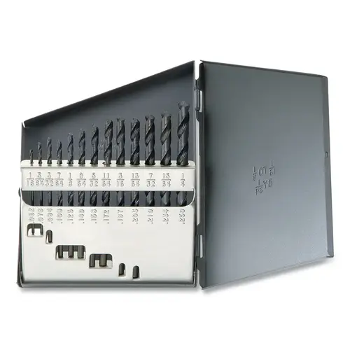 150 Steam Oxide General Purpose Jobber Length Drill Set, 13-Pc, 1/16 in-1/4 in Drill Sizes 150 Steam Oxide General Purpose Jobber Length Drill Set, 13-Pc, 1/16 in-1/4 in Drill Sizes