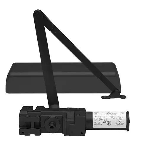 Black Adjustable Spring Power Size 1 to 6 Cast Iron Surface Mount Door Closer Black Adjustable Spring Power Size 1 to 6 Cast Iron Surface Mount Door Closer