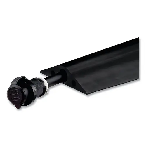 Rubber Duct Cable Protector, Channel, 5 ft L, Black
