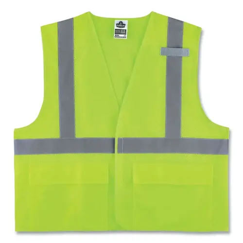 GloWear Safety Vest, 8220HL, Mesh, Class 2, Type R, Reflective Strip, 3 Pockets, Hook and Loop, 4X-Large/5X-Large, Lime GloWear Safety Vest, 8220HL, Mesh, Class 2, Type R, Reflective Strip, 3 Pockets, Hook and Loop, 4X-Large/5X-Large, Lime
