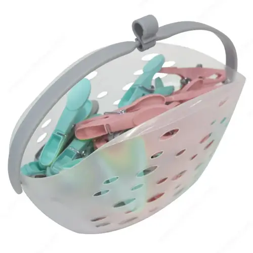 Plastic Clothespins in a Plastic Basket - pack of 4 Plastic Clothespins in a Plastic Basket - pack of 4
