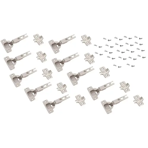 Modul Hinge, Steel Material, 100 Degree Opening Angle, Overlay Door Position, Nickel Finish, Pack of 10 Modul Hinge, Steel Material, 100 Degree Opening Angle, Overlay Door Position, Nickel Finish, Pack of 10