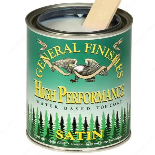 High Performance Polyurethane Water Based Topcoat, 1 Quart, Clear Satin