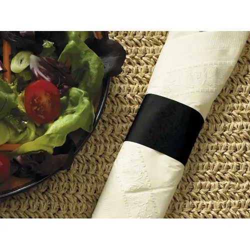 NAPKIN BANDS BLACK PAPER 1.5X4.25