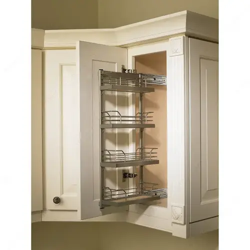 Arena US Upper Cabinet Sliding Spice Rack Chrome and White Arena US Upper Cabinet Sliding Spice Rack Chrome and White