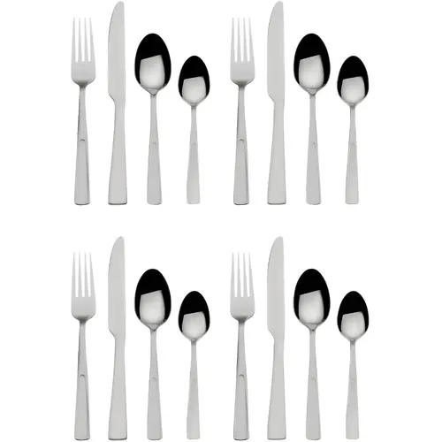 Danford Stainless Steel Flatware Set (16-Piece) Silver