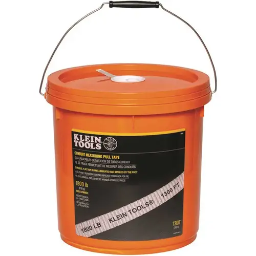 Conduit Measuring Pull Tape, 0.6 in W, 1300 ft L, White with Black Markings Conduit Measuring Pull Tape, 0.6 in W, 1300 ft L, White with Black Markings