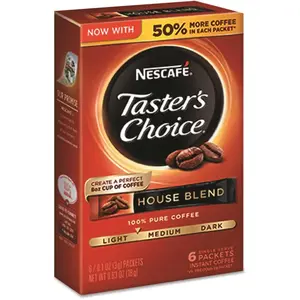 NESCAFE NES32486 Nescafe Taster's Choice House Blend Instant Coffee, 0.1oz Stick, Case Of 72