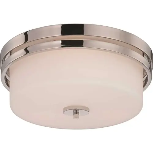Satco Parallel Polished NICKEL Three-Light Flush Fixture Satco Parallel Polished NICKEL Three-Light Flush Fixture
