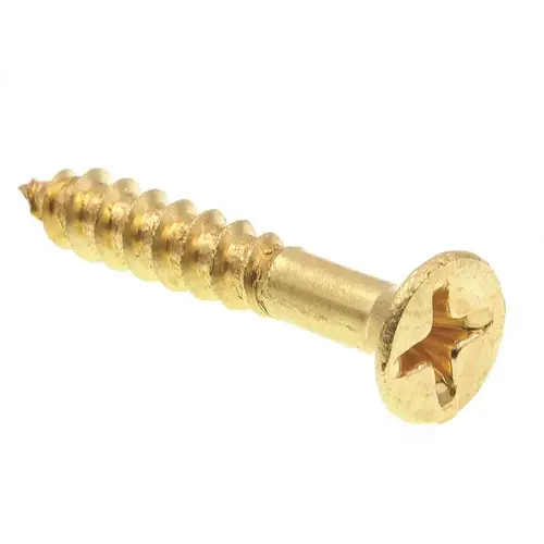Generic Wood Screws, Flat Hd, Phil Dr, #8 X 1in, Brass, Package Of 100 Generic Wood Screws, Flat Hd, Phil Dr, #8 X 1in, Brass, Package Of 100
