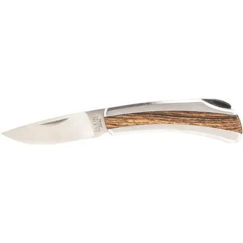 Compact Pocket Knives, 5 3/4 in, Stainless Steel Blade, Stainless Steel/Wood Compact Pocket Knives, 5 3/4 in, Stainless Steel Blade, Stainless Steel/Wood