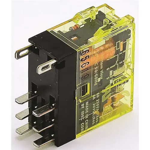 Idec Relays Electrical, Relay, Dpdt, 24vac, 8amp With Blade Terminals And LED
