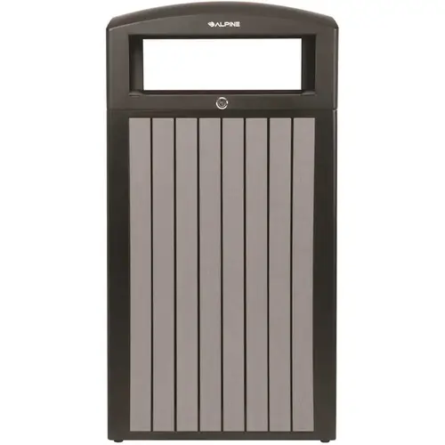 Alpine Industries 40 Gal OD Trash Receptacle Slatted Plastic Panels Grey Alpine Industries 40 Gal OD Trash Receptacle Slatted Plastic Panels Grey
