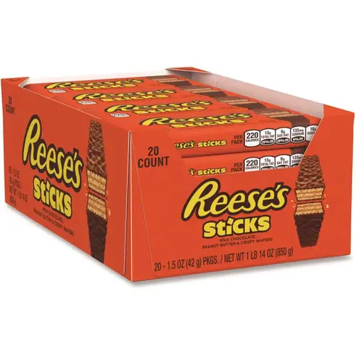 Reese'S Sticks Wafer Bar, 1.5 Oz Bar, Package Of 20 Reese'S Sticks Wafer Bar, 1.5 Oz Bar, Package Of 20