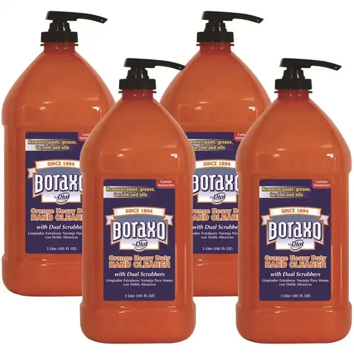 Boraxo Orange Heavy Duty Hand Cleaner, 3 Liter Pump Bottle, Carton Of 4