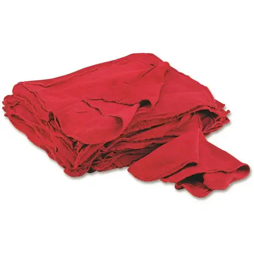 General Supply Red Shop Towels, Cloth, 14 X 15, Package Of 50