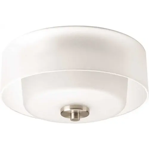 Progress Lighting Brushed NICKEL Two-Light Flush Mount With 12 X 5.375 Progress Lighting Brushed NICKEL Two-Light Flush Mount With 12 X 5.375