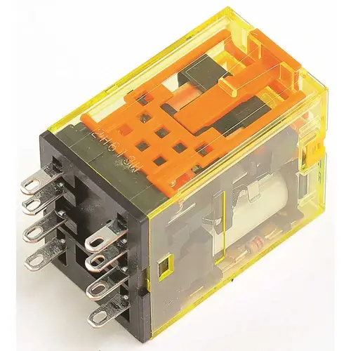 Idec Relays Electrical, Dpdt, 24 Vac, 10 Amp With Indicator And Latching Lever