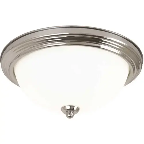 Generation Lighting Geary 12.5 " 2-Light NICKEL Ceiling Flush Mount Etched Glass