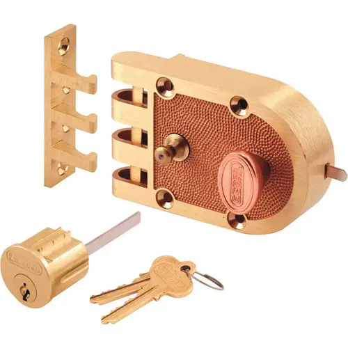 Segal Single Cylinder Slamlock, Brushed Brass Finish