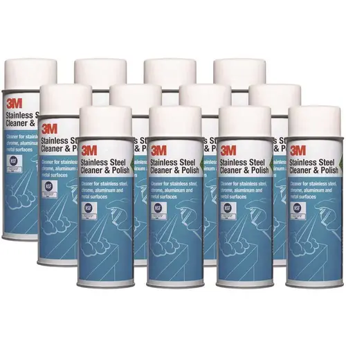 3M Stainless Steel Cleaner & Polish,lime Scent,foam,21 Oz. Aerosol, Carton Of 12 3M Stainless Steel Cleaner & Polish,lime Scent,foam,21 Oz. Aerosol, Carton Of 12