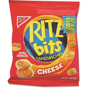 Nabisco RTZ06834 Nabisco Ritz Bits, Cheese, 1.5oz Packs, Package Of 60
