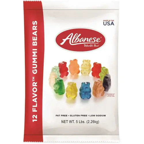 Albanese World   S Best Gummi Bears, 5 Lb Pouch, Assorted