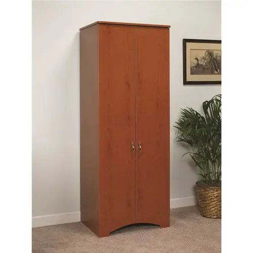 Drive Oslo 2-Door Wardrobe, 78" X 30" X 23", NICKEL Hardware, Cherry