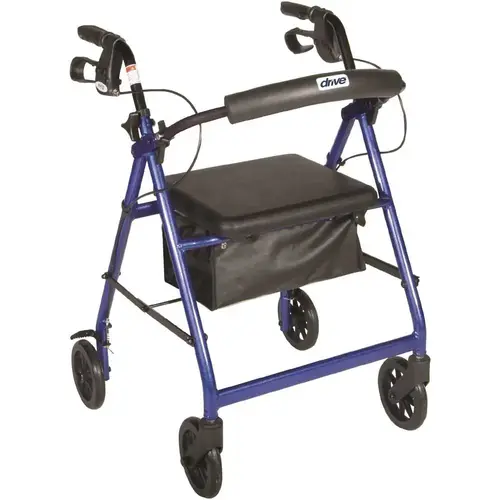 Drive Medical Design Rollator,6"4whl.,steel,blue Drive Medical Design Rollator,6"4whl.,steel,blue