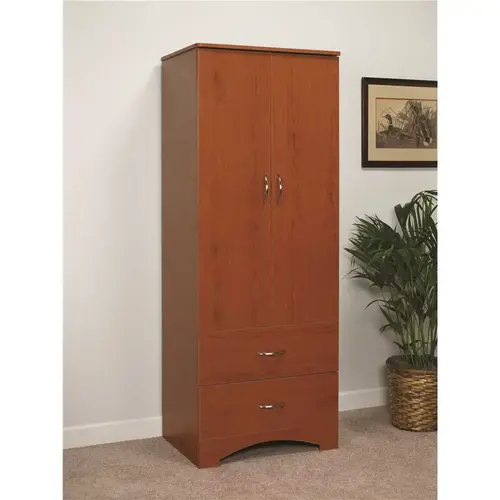 Drive Oslo 2-Door/2-drawer Wardrobe, 78" X 30" X 23", NICKEL Hardware, Cherry Drive Oslo 2-Door/2-drawer Wardrobe, 78" X 30" X 23", NICKEL Hardware, Cherry
