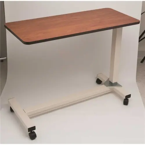 Drive Bariatric Overbed Table, H Base, 30"- 45"h Opal Frame, Wild Cherry