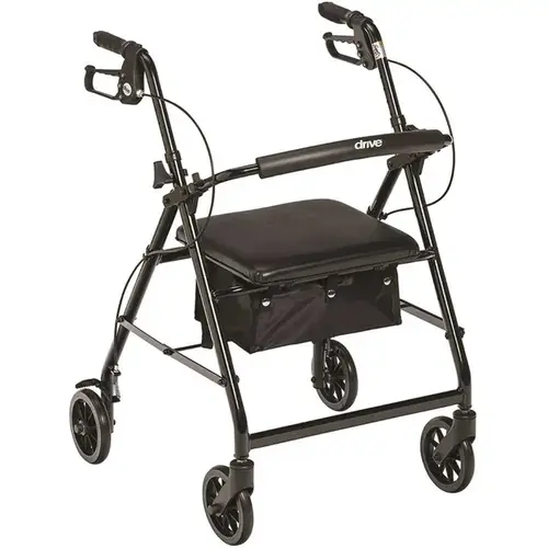 Drive Medical Design Rollator,6in 4whl.alum.paddedst,blk