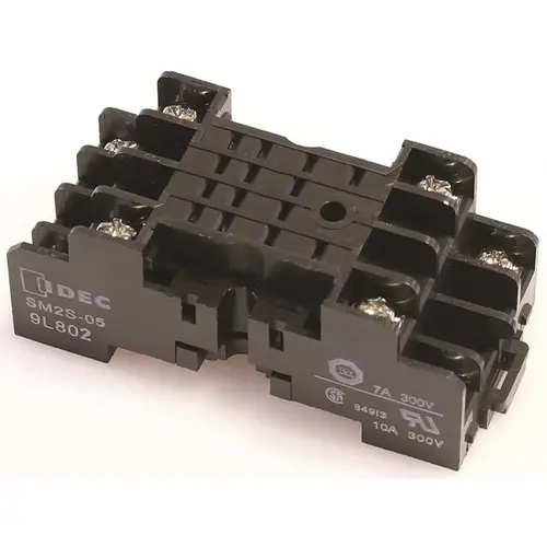 Idec Relays Electrical, Relay, Double Pole Standard Din Rail Mount Socket 10 Amp