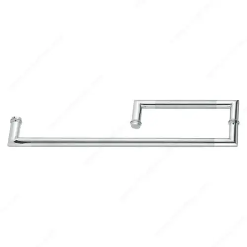 Mitered Round Tubular Handle and Towel Bar Combo with Decorative Ring Mitered Round Tubular Handle and Towel Bar Combo with Decorative Ring
