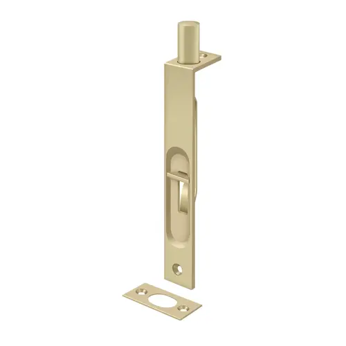 6" Flush Bolt; Heavy Duty; Square; Satin Brass Finish 6" Flush Bolt; Heavy Duty; Square; Satin Brass Finish