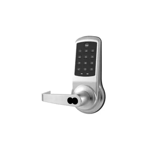 NexTouch Touchscreen Keypad Bored Lock, Augusta Lever, No Radio - Standalone, SFIC - Best Prep, Less Core, Grade 1, Weather Resistant, Satin Chrome 626/US26D