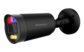 Homaxi Inc. IPC6BF6R8-AD-TPMSCR (B) 8MP Active Deterrence Fixed Bullet Network Camera, Built in Microphone & Speaker, H.265+, 120dB WDR, 2.8mm, PoE, IP67, NDAA, Black