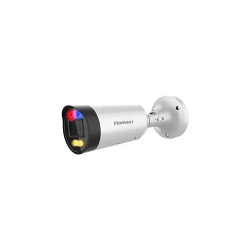 4MP Active Deterrence Fixed Bullet Network Camera, Built in Microphone & Speaker, H.265+, 120dB WDR, 2.8mm, PoE, IP67, NDAA, White 4MP Active Deterrence Fixed Bullet Network Camera, Built in Microphone & Speaker, H.265+, 120dB WDR, 2.8mm, PoE, IP67, NDAA, White