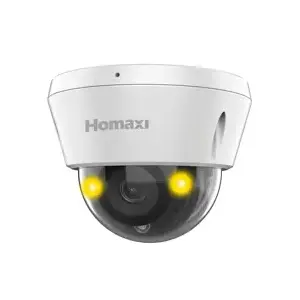 Homaxi Inc. IPC4DF3R4-I1-TML 4MP Starlight Fixed Turret Network Camera, Built in Microphone & Speaker, H.265+, 120dB WDR, 2.8mm, PoE, IP67, NDAA, White