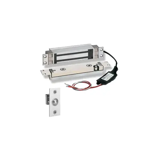 2000lbs Hi/Shear Concealed Electromagnetic Lock, External Electronics, Door Position Status, 12/24VDC, Fits in 7/8" to 1-1/8" Deep Inverted Top Channel, UL Listed, Grade 1, 628/US28 Satin Aluminum 2000lbs Hi/Shear Concealed Electromagnetic Lock, External Electronics, Door Position Status, 12/24VDC, Fits in 7/8" to 1-1/8" Deep Inverted Top Channel, UL Listed, Grade 1, 628/US28 Satin Aluminum