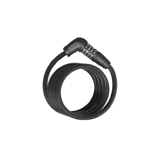 Combination Spiral Cable Lock, 25/64" Thick, 70" Long