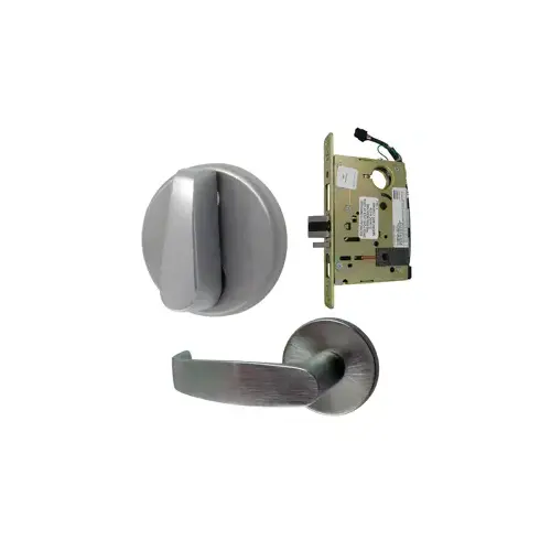 KIT - Electrified Mortise Lock, LNL - LN Rose x L Lever, FS Fail Safe or FSE Fail Secure, Field Selectable, Auto-Sensing Dual Voltage 12/24VDC, Full Wave Rectification, Less Mortise Cylinder, Grade 1, 626/US26D Satin Chrome KIT - Electrified Mortise Lock, LNL - LN Rose x L Lever, FS Fail Safe or FSE Fail Secure, Field Selectable, Auto-Sensing Dual Voltage 12/24VDC, Full Wave Rectification, Less Mortise Cylinder, Grade 1, 626/US26D Satin Chrome