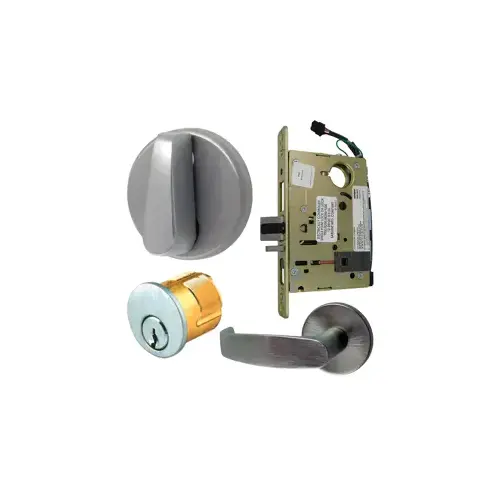 KIT - Electrified Mortise Lock, LNL - LN Rose x L Lever, FS Fail Safe or FSE Fail Secure, Field Selectable, Auto-Sensing Dual Voltage 12/24VDC, LA Keyway 1-Bitted, Grade 1, 626/US26D Satin Chrome KIT - Electrified Mortise Lock, LNL - LN Rose x L Lever, FS Fail Safe or FSE Fail Secure, Field Selectable, Auto-Sensing Dual Voltage 12/24VDC, LA Keyway 1-Bitted, Grade 1, 626/US26D Satin Chrome