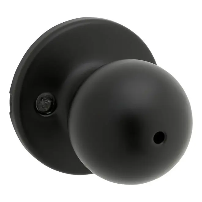 Kwikset Polo Knob Privacy Door Lock with 6AL Latch and RCS Strike Matte Black Finish 300P-514 Kwikset Polo Knob Privacy Door Lock with 6AL Latch and RCS Strike Matte Black Finish 300P-514