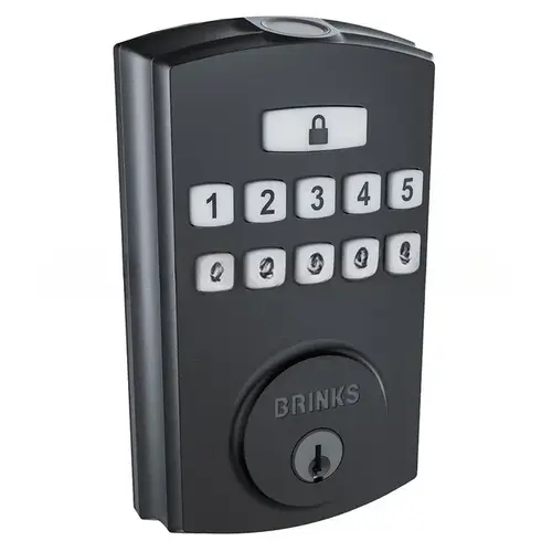Electronic Fingerprint Keypad Deadbolt with Pro Guard Matte Black Finish Electronic Fingerprint Keypad Deadbolt with Pro Guard Matte Black Finish