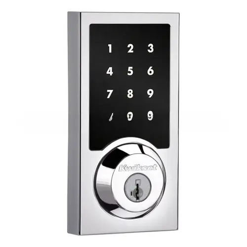 Contemporary Home Connect Touchscreen Connected Smart Lock Deadbolt with Z-Wave 700 Long Range and SmartKey with RCALFD Latch and RCS Strike Bright Chrome Finish Contemporary Home Connect Touchscreen Connected Smart Lock Deadbolt with Z-Wave 700 Long Range and SmartKey with RCALFD Latch and RCS Strike Bright Chrome Finish