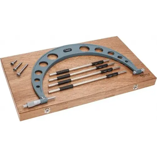 Series 104 Mechanical Micrometers, 12 in-16 in, .001 in, Ratchet Stop