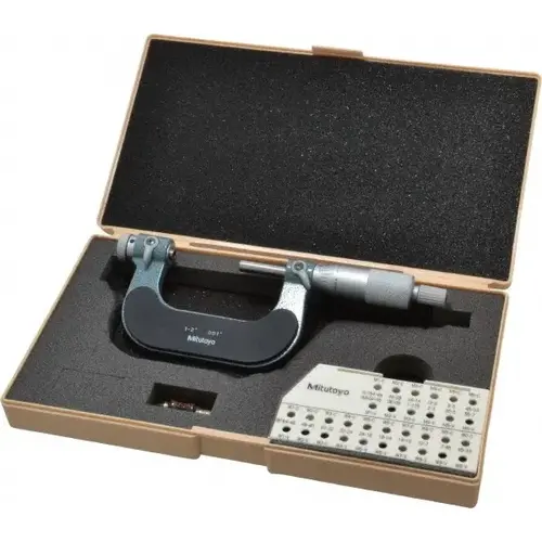 Series 126 Mechanical Micrometers, 1 in-2 in, .001 in, Ratchet Stop